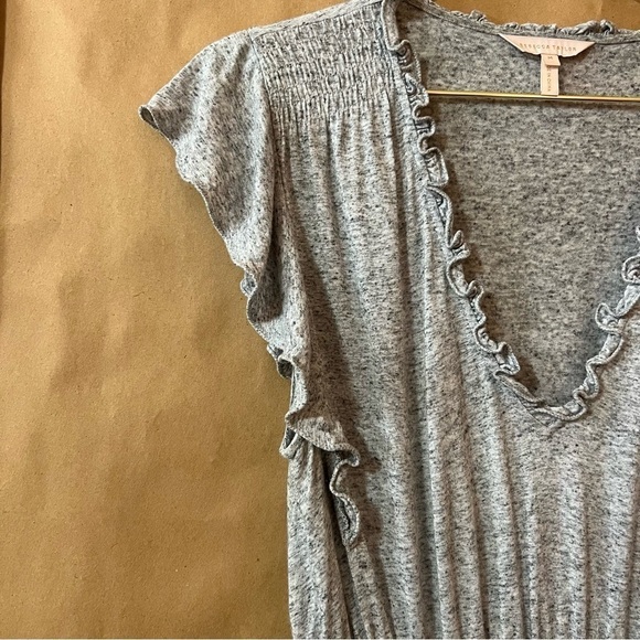 Rebecca Taylor | V-Neck Jersey Midi Dress Ruffle Smocked Tiered Dress Size M - Picture 5 of 16